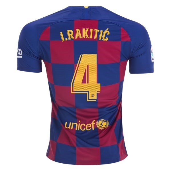 Camiseta Barcelona NO.4 I.Rakitic 1ª 2019/20 Azul Rojo